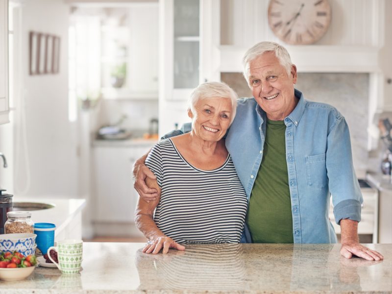 Portrait,Of,A,Content,Senior,Man,With,His,Arm,Around